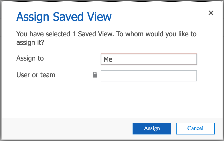 assign saved view