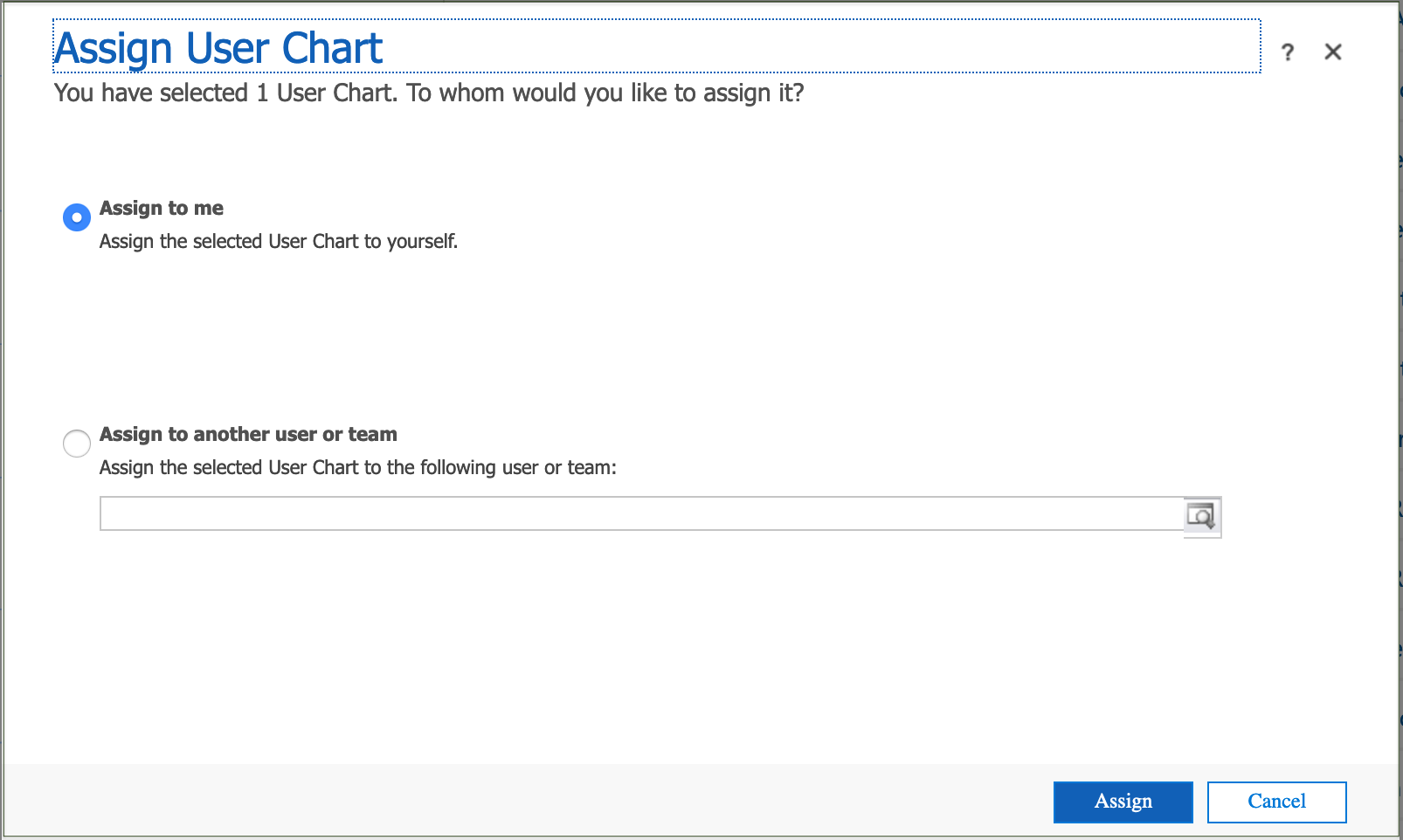 assign user chart