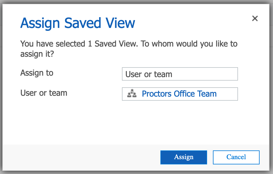 assign view to team