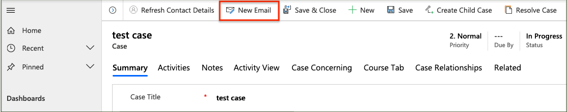 new email button