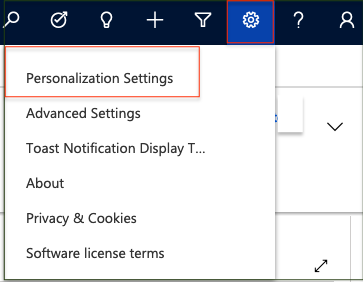 personalisation settings